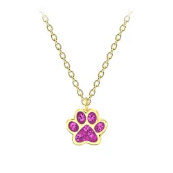 poot pink ketting in verguld sterlingzilver - Little Ones