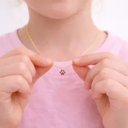 poot pink ketting in verguld sterlingzilver - Little Ones