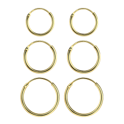 10 x 12 x 14 mm creool in verguld zilver