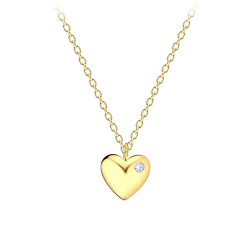 hart zirkoon ketting in verguld sterlingzilver