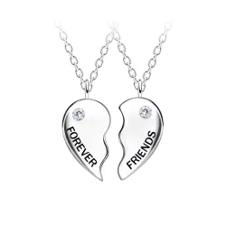 Best friends hart set met 2 ketting in zilver - Little Ones