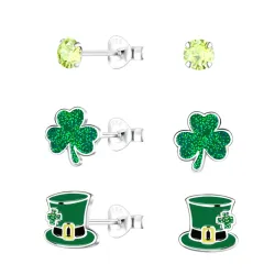 klavertje vier kinder oorbellen in zilver - Little Ones