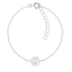 poot witte kinder armband in zilver - Little Ones