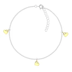 hart enkelbandje in zilver met hanger in verguld sterlingzilver - Little Ones