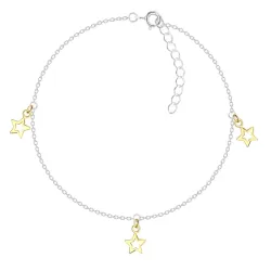 ster enkelbandje in zilver met hanger in verguld sterlingzilver - Little Ones