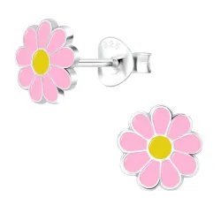 bloem oorsteker in zilver - Little Ones