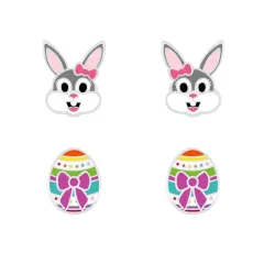 konijn oorbellen in zilver - Little Ones