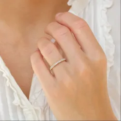 zirkoon ring in 9 karaat goud