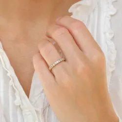 zirkoon gouden ring in 9 karaat goud