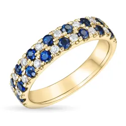 syntetische saffier gouden ring in 9 karaat goud