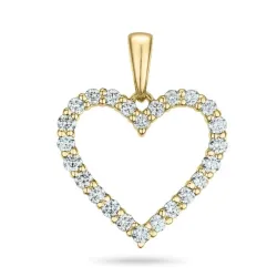 hart zirkoon hanger in 9 karaat goud