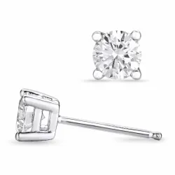 2 x 0,40 ct lab grown diamant witgoud solitaire oorbel in 14 karaat witgoud met lab grown diamant 