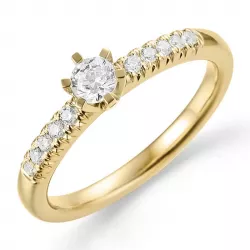 diamant gouden ring in 14 karaat goud 0,18 ct 0,12 ct