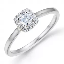 vierkant diamant witgouden ring in 14 karaat witgoud 0,26 ct 0,084 ct