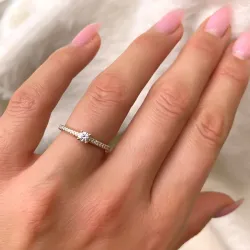 rond diamant goud ring in 14 karaat goud 0,15 ct 0,1 ct