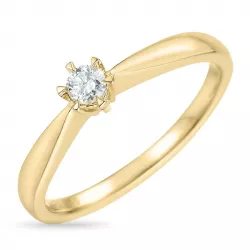 diamant ring in 14 karaat goud 0,12 ct