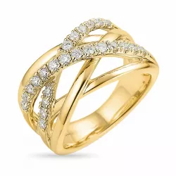 breed diamant gouden ring in 14 karaat goud 0,44 ct