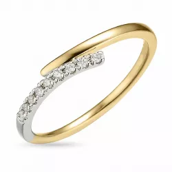 diamant ring in 14 karaat goud-en witgoud 0,06 ct