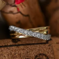 Abstract briljant ring in 14 karaat goud-en witgoud 0,50 ct