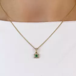 smaragd diamanten hanger in 14 caraat goud 0,11 ct 0,20 ct