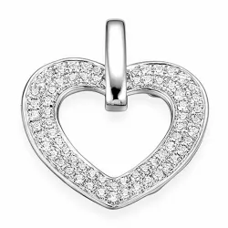 hart diamant hanger in 14 caraat witgoud 0,502 ct