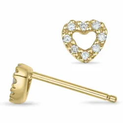 Klein hart diamant oorsteker in 14 karaat goud met diamanten