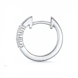 1/2 paar 15 mm diamant creool in 14 karaat witgoud met diamant 