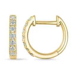 diamant creool in 14 karaat goud met diamant