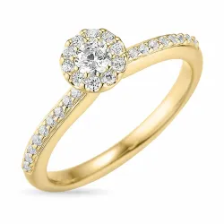 rond diamant goud ring in 14 karaat goud 0,15 ct 0,188 ct