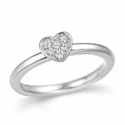 diamant hart ring in 14 karaat witgoud 0,084 ct