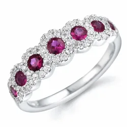 robijn diamant ring in 14 karaat witgoud 0,66 ct 0,27 ct
