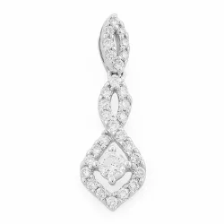 diamanten hanger in 14 caraat witgoud 0,52 ct