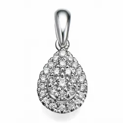 druppelvormig diamanten hanger in 14 caraat witgoud 0,18 ct