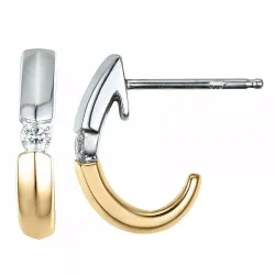 Trendy diamant halfcreool in 14 karaat roodgoud met diamanten 