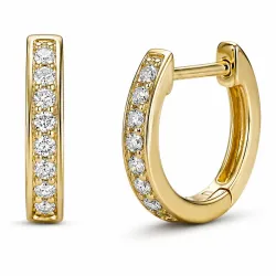 12 mm diamant creool in 14 karaat goud met diamant 