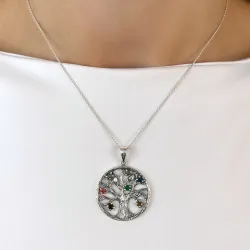 boom van het leven hanger in zilver