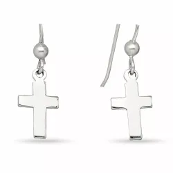 lange kruisje oorbellen in zilver - Amoré