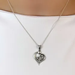 moeder en kind hanger in zilver