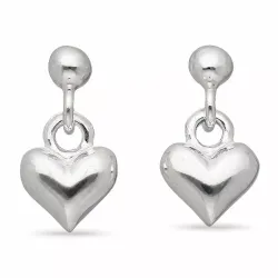 hart oorbellen in zilver - Amoré