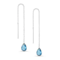 lange druppel ketting oorbellen in zilver