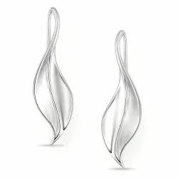 verzamelmonster blad oorbellen in zilver