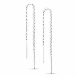 lange ketting oorbellen in zilver