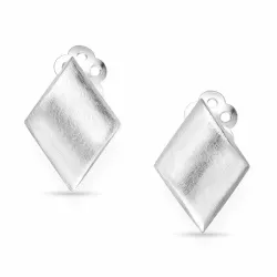 vierkant oorclips in zilver