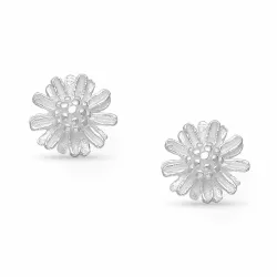 bloem oorsteker in zilver