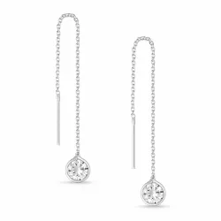 lange ketting oorbellen in zilver