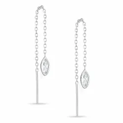 lange ketting oorbellen in zilver