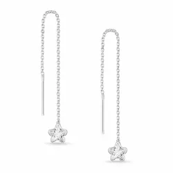 lange ketting oorbellen in zilver