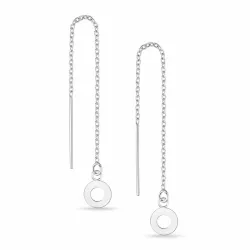 lange ketting oorbellen in zilver