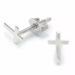 5 x 7 mm kruis oorsteker in zilver