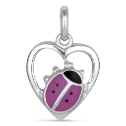 hart lieveheersbeestje hanger in zilver - Little Ones